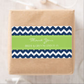 Blauwe Limoen Chevron trouwlabels Etiket (Insitu)