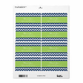 Blauwe Limoen Chevron trouwlabels Etiket (Full Sheet)