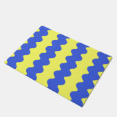 Blauwe Limoen Wavy Stripe Bold Entryway Accent Deurmat (Schuin)