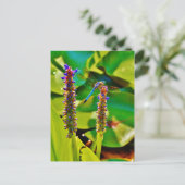 Blauwe limonade en bloemen briefkaart (Staand voorkant)