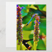 Blauwe limonade en bloemen briefpapier (Voorkant / Achterkant)