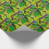 Blauwe limonade en bloemen cadeaupapier (Hoek)