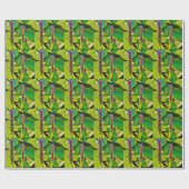 Blauwe limonade en bloemen cadeaupapier (Vlak)