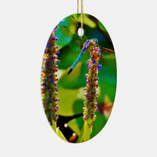 Blauwe limonade en bloemen keramisch ornament (Rechts)