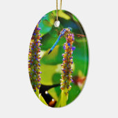 Blauwe limonade en bloemen keramisch ornament (Links)