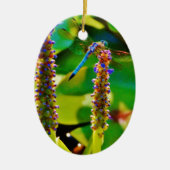 Blauwe limonade en bloemen keramisch ornament (Voorkant)