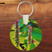 Blauwe limonade en bloemen sleutelhanger (Voorkant)