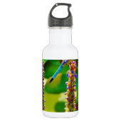 Blauwe limonade en bloemen waterfles (Voorkant)