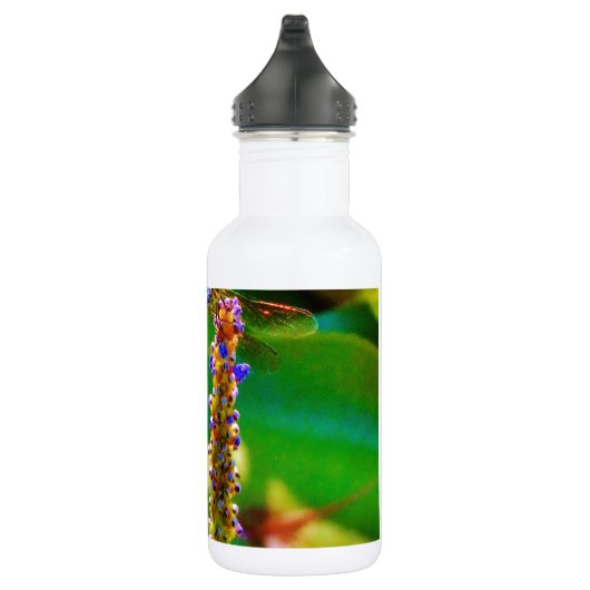 Blauwe limonade en bloemen waterfles  (Rechts)