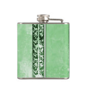 Blauwe limonade op zwart en groen heupfles (Achterkant)