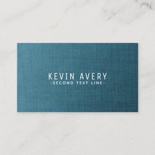 Blauwe linen textuur Professioneel organisch uiter Visitekaartje (Voorkant)