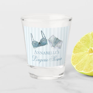 Blauwe lingerie douche bruidsfeest cadeau shot glas