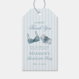 Blauwe lingerie douche bruidsfeest favor cadeaulabel