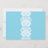 Blauwe Lingerie Douche Nodig Lace Bruids Party Kaart (Achterkant)