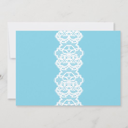 Blauwe Lingerie Douche Nodig Lace Bruids Party Kaart (Achterkant)