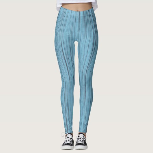 Blauwe linnen Leggings voor vrouwen (Voorkant)