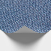 Blauwe linnen textuur camouflage fotoachtergrond. cadeaupapier (Hoek)