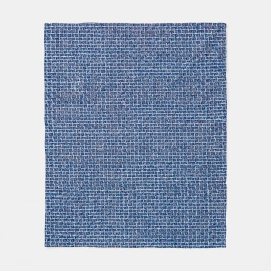 Blauwe linnen textuur camouflage fotoachtergrond. fleece deken (Voorkant)