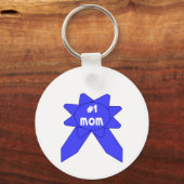 Blauwe lint #1 Moeder Sleutelhanger (Voorkant)