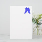 Blauwe lint #1 vader briefpapier (Staand voorkant)