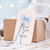 Blauwe Lint Bedankt  Cadeaulabel