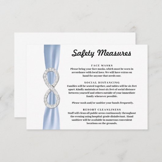 Blauwe Lint Diamant Oneindigheid Veiligheidsmaatre Informatiekaartje (Voorkant / Achterkant)