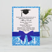 Blauwe lint en blauwe luipaard Afstuderen Kaart (Staand voorkant)