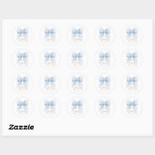 Blauwe Lint Jongen Doop Ronde Sticker (Vel)