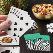 Blauwe lint met Zebra Pokerkaarten (Insitu)