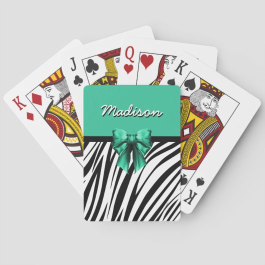 Blauwe lint met Zebra Pokerkaarten (Achterkant)