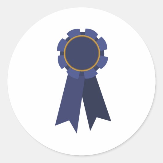 Blauwe lint ronde sticker (Voorkant)