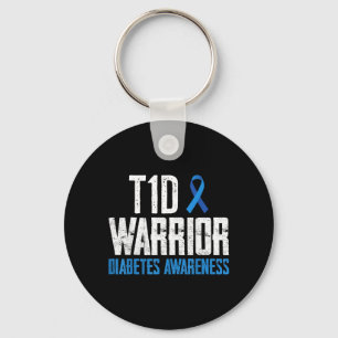 Blauwe Lint T1d Warrior Diabetes Bewustzijn Sleutelhanger