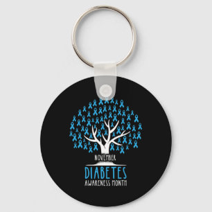 Blauwe lintboom - T1D Diabetes Awareness Sleutelhanger