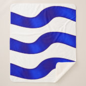 Blauwe lintdeken met een witte achtergrond. sherpa deken (Voorkant)