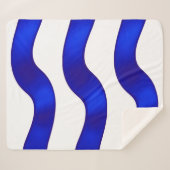 Blauwe lintdeken met een witte achtergrond. sherpa deken (Voorkant (horizontaal))