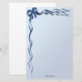 Blauwe linten en bogen briefpapier (Voorkant / Achterkant)