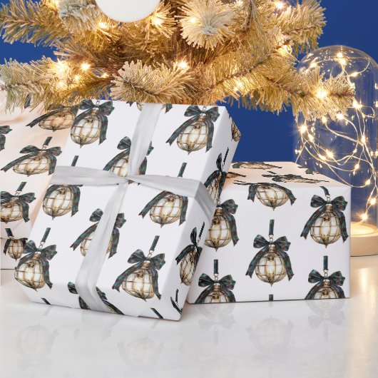 Blauwe linten Kerstversiering Kerstmis Cadeaupapier (Feestdagen)