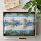 BLAUWE LINTEN STREPEN & GROENE KRANS TISSUEPAPIER (Geschenk)