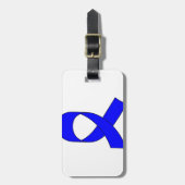 Blauwe linttekening bagagelabel (Voorkant verticaal)
