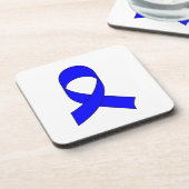 Blauwe linttekening bier onderzetter (Linkerzijde)