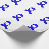 Blauwe linttekening cadeaupapier (Hoek)