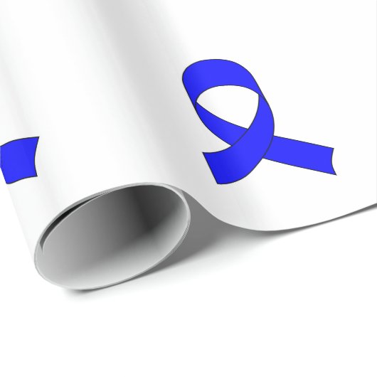 Blauwe linttekening cadeaupapier (Rol Hoek)