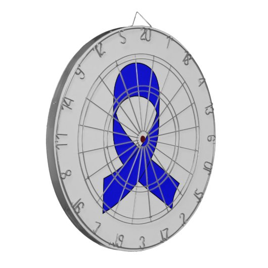 Blauwe linttekening dartbord (Voorkant Links)