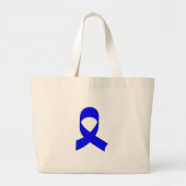 Blauwe linttekening grote tote bag (Voorkant)
