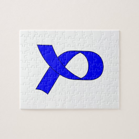 Blauwe linttekening legpuzzel (Horizontaal)