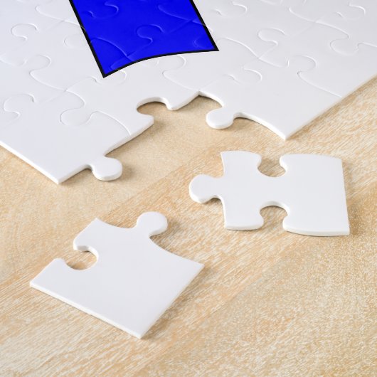 Blauwe linttekening legpuzzel (Zijkant)