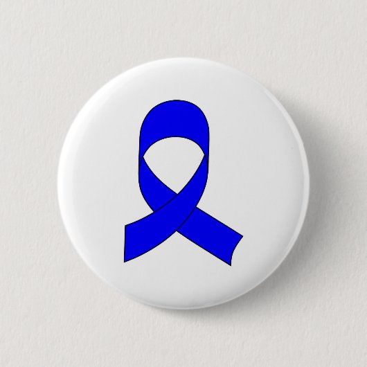 Blauwe linttekening ronde button 5,7 cm (Voorkant)