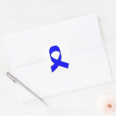 Blauwe linttekening vierkante sticker (Envelop)