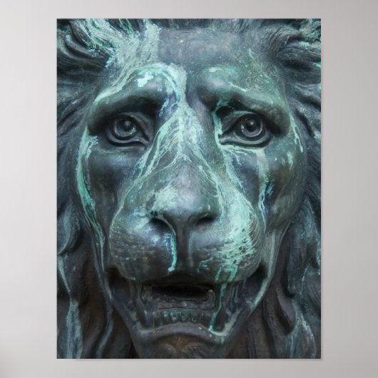 Blauwe lion afdrukken poster (Voorkant)