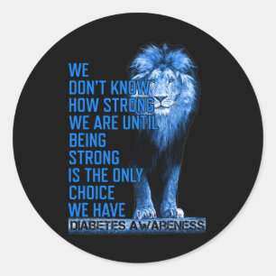 Blauwe lion type 1 diabetes is de enige ronde sticker